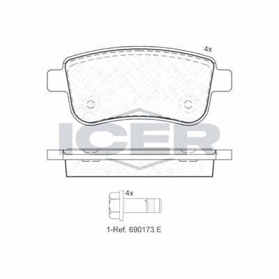 Fren Disk Balata Arka Renault Arkana (EU Version)(2021->)  ICER 181904