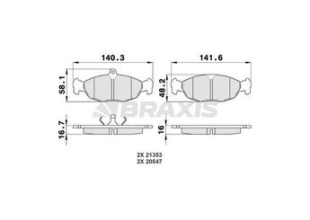 Fren Disk Balata Ön BRAXIS AA0009  1605087 11046948322 93192639 11046948372 11046148 1605455 1605810 1605824 1605881 1605907 90421736 90442995 90485140 90510331 93176120