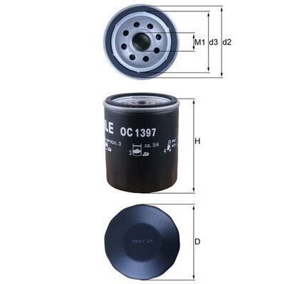 Yağ Filtresi  Toyota Proace (2016->)  MAHLE OC 1397