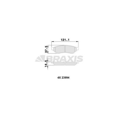 Fren Disk Balata Arka Daewoo Evanda (2003->)  BRAXIS AA0488