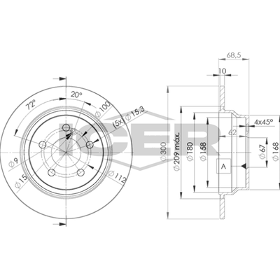Fren Disk Ayna Arka Sağ ve Sol WALBURG WBD1537