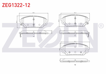 Fren Disk Balata Ön ZEGEN ZEG1322-12   581013JA50 581013JA00 58101-3JA00 581013JA01 58101-3JA01 58101-3JA50 S581013JA50 S58101-3JA50