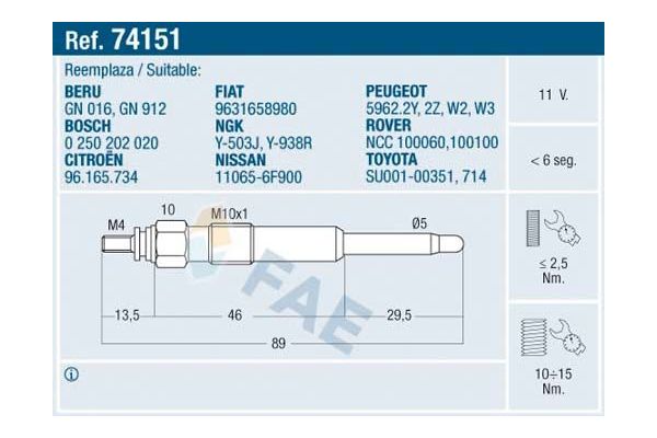 Isıtma Bujisi  Toyota Corolla (E11)(2000->)  SVAC SV020