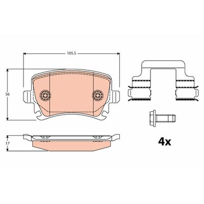 Fren Disk Balata Arka Audi TT Coupe/Roadster (8J3/8J9)(09.2006->)  TRW GDB2083