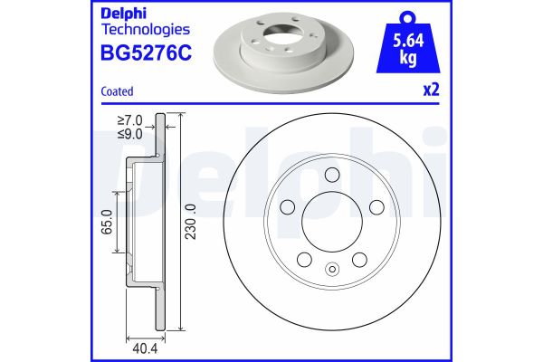 Fren Disk Ayna Arka Sağ ve Sol Skoda Fabia (PJ3)(06.2021->)  DELPHI BG5276C