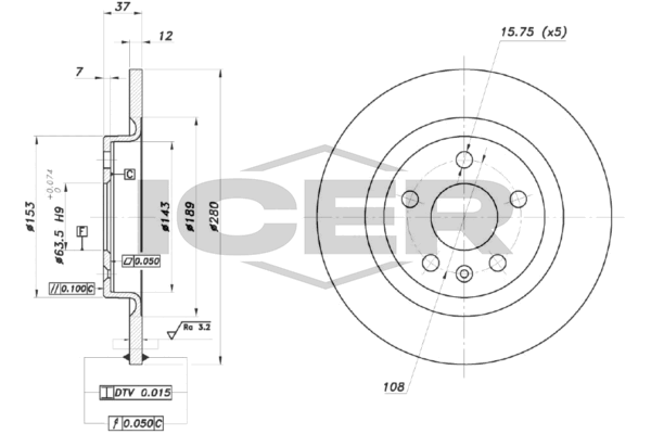 Fren Disk Ayna Arka Sağ ve Sol AP V1035PR