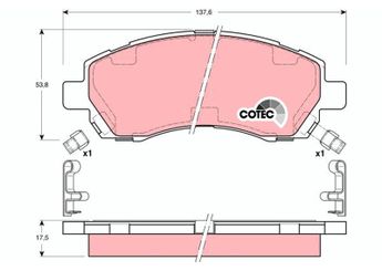 Fren Disk Balata Ön TRW GDB3205  GDB3205 26296AC000 26296AC010 26296AC011 26296AC020 26296AC021 26296AC080 26296AE000 26296AE001 26296AE002 26296AE010 26296AE040