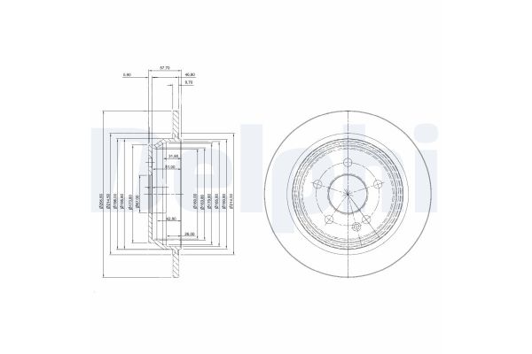 Fren Disk Ayna Arka Sağ ve Sol Mercedes Viano 4 Matıc (639)(06.2006->)  DELPHI BG3969