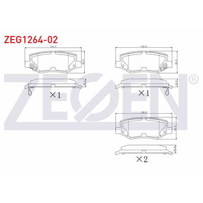 Fren Disk Balata Arka Jeep Wrangler / Wrangler Unlimited (JK)(2007->)  ZEGEN ZEG1264-02