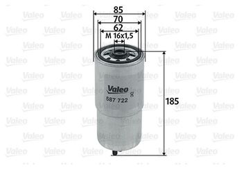 Yakıt Filtresi  VALEO 587722  13322243653 STC2827 XD724 13 32 2 243 653 133322243653 2243653 2 243 653 1219782