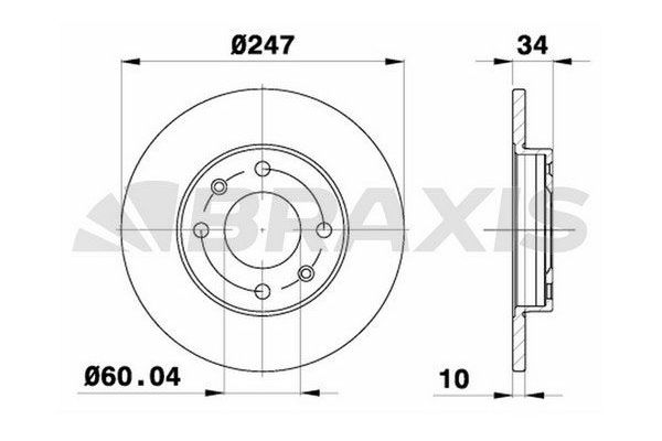 Fren Disk Ayna Ön Sağ ve Sol Peugeot 205 (02.1983->)  BRAXIS AE0006