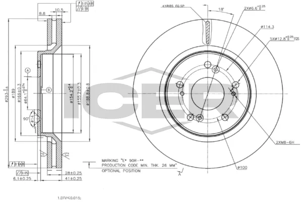 Fren Disk Ayna Ön Sağ ve Sol Honda CR-V (RE)(01.2007->)  OTOZONE BD9001