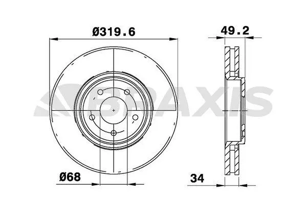Fren Disk Ayna Ön Sağ ve Sol Infiniti QX50 (11.2013->)  BRAXIS AD1083