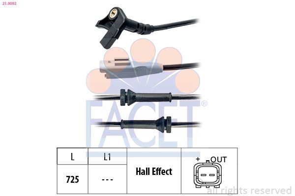 Abs Sensörü Ön Sağ veya Sol MOTORTEC TRN0054