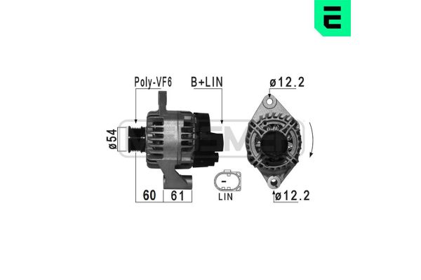 Alternatör  Alfa Romeo Giulietta (191)(2010->)  ERA 210936A