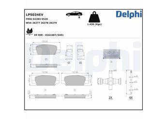 Fren Disk Balata Arka DELPHI LP5034EV  800824400A 800824500B 800824900A