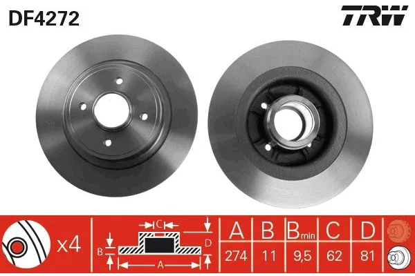 Fren Disk Ayna Arka Sağ ve Sol Renault Scenic (JA...)(03.1999->)  AYD 50612