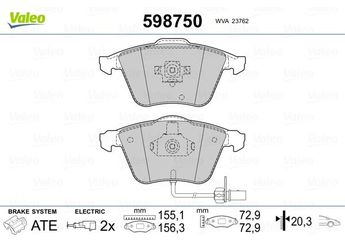 Fren Disk Balata Ön VALEO 598750  4B0698151AC 4B0698151AD 4B0698151Q 4B0698151R