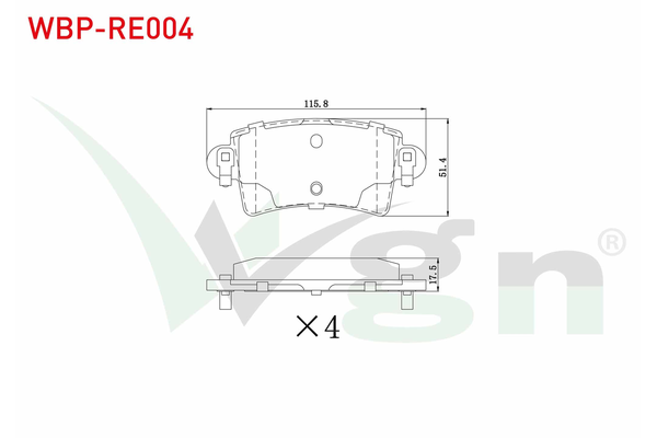 Fren Disk Balata Arka WGN WBP-RE004