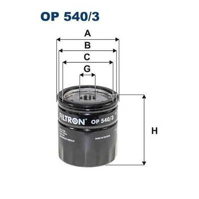 Yağ Filtresi  Toyota Proace Verso (2016->)  FILTRON OP 540/3
