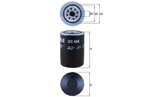Yağ Filtresi  Fiat Ducato Kamyonet (03.2002->)  MAHLE OC 486