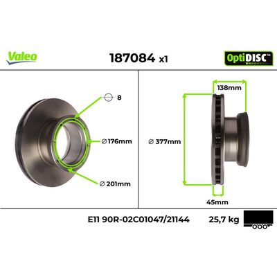 Fren Disk Ayna Arka Sağ ve Sol VALEO 187084