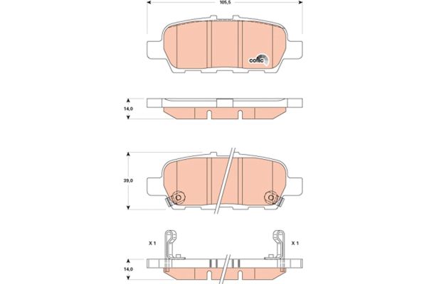 Fren Disk Balata Arka Nissan Teana (J32R)(02.2008->)  AYD 60476A