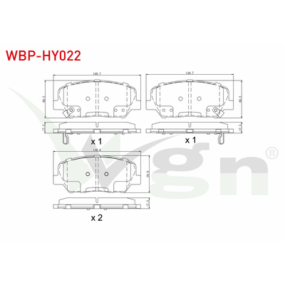 Fren Disk Balata Ön Kia Ceed (JD)(2012->)  WGN WBP-HY022
