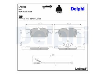 Fren Disk Balata Ön DELPHI LP3862  LP3862 1647863080 1647863180