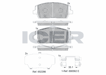 Fren Disk Balata Ön ZEGEN ZEG1954-00  58101C5A75 58101 C5A75 58101S1A80 58101S1A85 58101S8A00 S8A00 58101-S1A80 58101-S1A85 58101-C5A75 58101-S8A00 58101S9A00 58101-S9A00