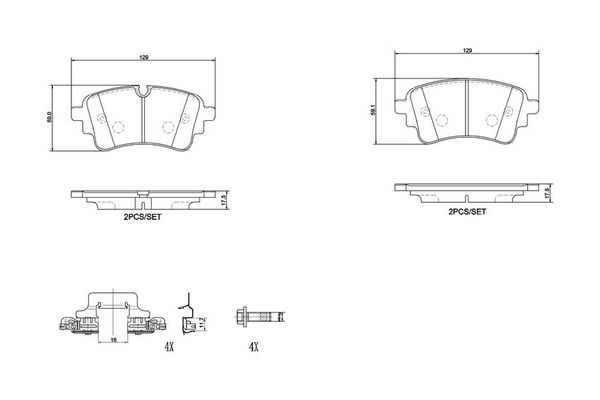 Fren Disk Balata Ön Audi A5 Cabriolet (F5E)(10.2019->)  BREMBO P 85 186