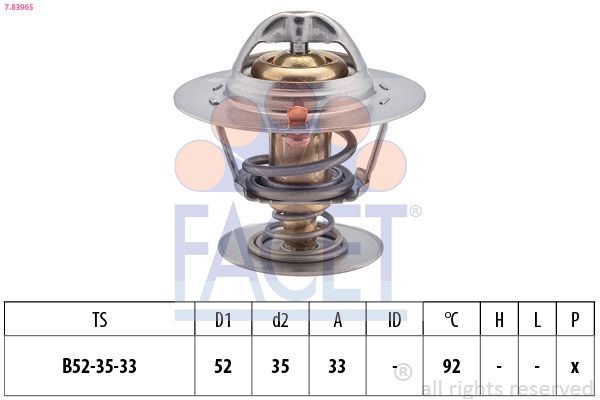 Termostat 88 °C  Ford Escort Cabrio (1995->)  FACET 7.8396S