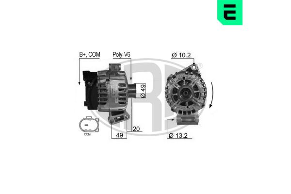 Alternatör  Ford Grand C-MAX (CB7)(2010->)  ERA 210430A