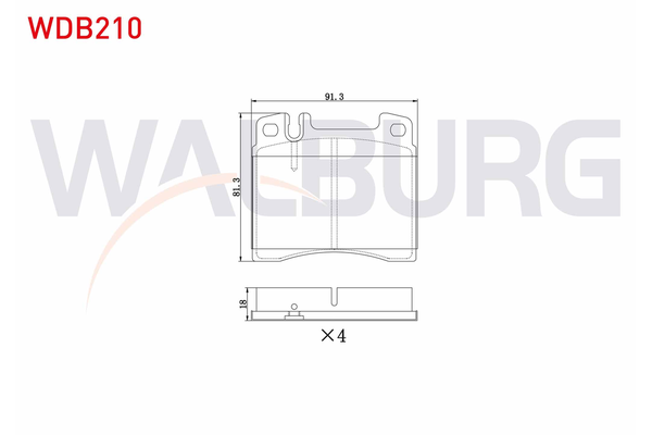 Fren Disk Balata Ön Mercedes S -Serisi Sedan (BM 140)(10.1990->)  WALBURG WDB210