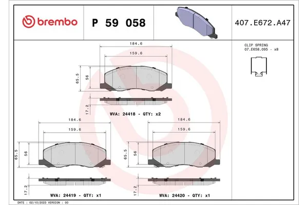 Fren Disk Balata Ön Opel Insignia A (2008->)  BREMBO P 59 058