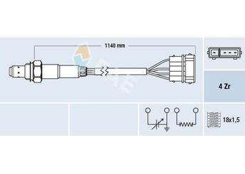 Oksijen (Lambda) Sensörü  FAE 77130  56041213AB 56041056 56041 056 56041108 56041 108 56041213 AB 56041219 21906265C 021 906 265 C 21906265M 021 906 265 M 30906265AC 030 906 265 AC 37906265J 037 906 265 J 37906265P 037 906 265 P 330906265 330 906 265