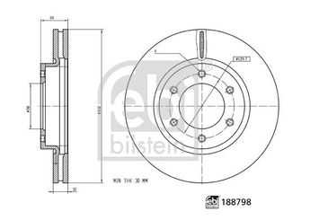 Fren Disk Ayna Ön Sağ ve Sol FEBI BILSTEIN 188798  1879954 EB3C1125BA 1 879 954 EB3C-1125-BA