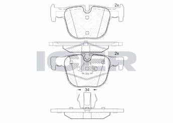 Fren Disk Balata Arka OTOZONE FDA6075-R  34216850570 34206799813 34 20 6 799 813 34212468438 34 21 2 468 438 34 21 6 850 570 34218855007