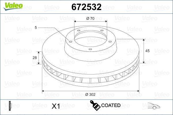 Fren Disk Ayna Ön Sağ ve Sol Saab 9-3 Cabriolet (2008->)  VALEO 672532