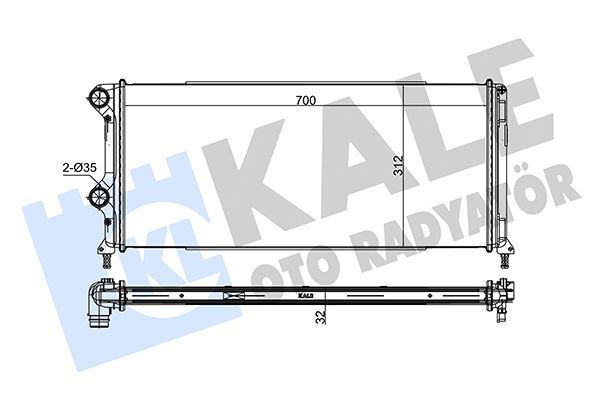 Su Radyatörü  Fiat E- Doblo (361) Combi (2022->)  KALE 235600