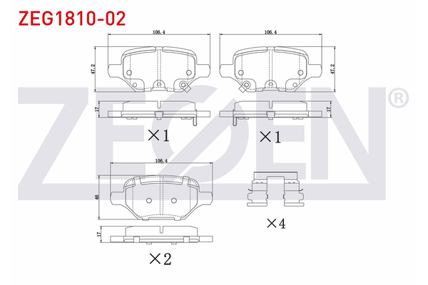 Fren Disk Balata Arka Opel Mokka (2012->)  ZEGEN ZEG1810-02