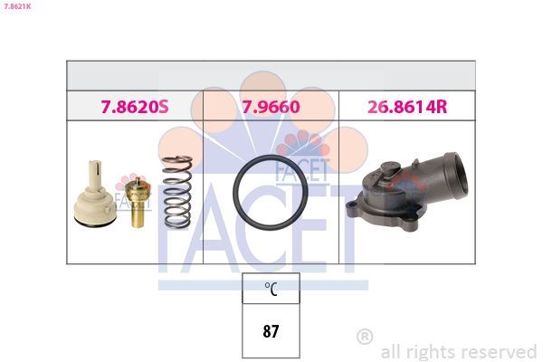 Termostat 85 °C  Audi A3 Sportback (8PA)(09.2004->)  FACET 7.8621K