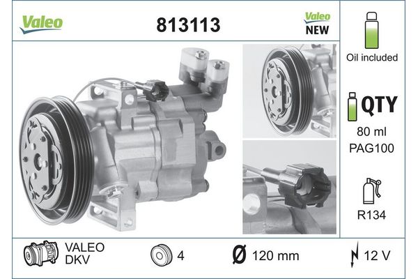 Klima Kompresörü  Nissan Micra C+C (CK12E)(06.2005->)  VALEO 813113
