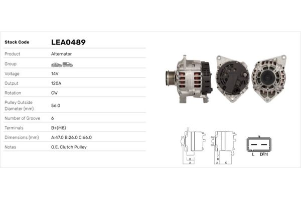 Alternatör  Renault Espace /Grand Espace (JE0)(07.2000->)  LUCAS ELEKTRIK LEA0489