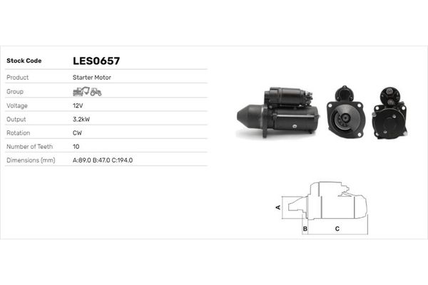 Marş Dinamosu  LUCAS ELEKTRIK LES0657
