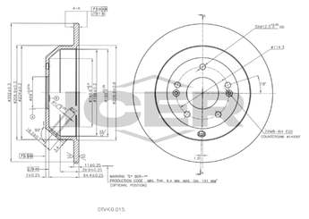 Fren Disk Ayna Arka Sağ ve Sol AYD 50455  584112P000 584112W010 S584112P000 58411A9000
