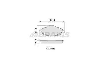 Fren Disk Balata Ön BRAXIS AA0043  425426 1609253080 425393 4253-93 4254-26