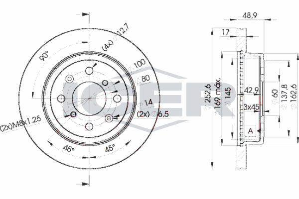 Fren Disk Ayna Ön Sağ ve Sol SWAPP 43357