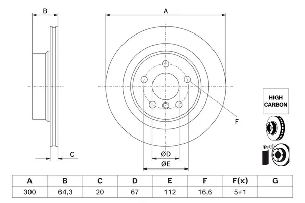 Fren Disk Ayna Arka Sağ ve Sol BMW 4 Serisi Cabrio (G23)(2020->)  BOSCH 0 986 479 J70