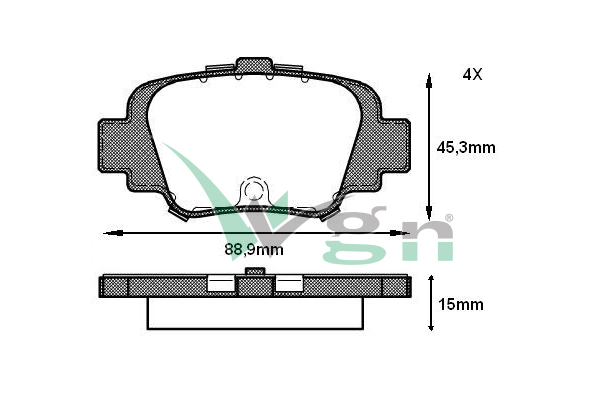 Fren Disk Balata Arka Nissan Micra (K11)(02.1998->)  WGN WBP-NI017